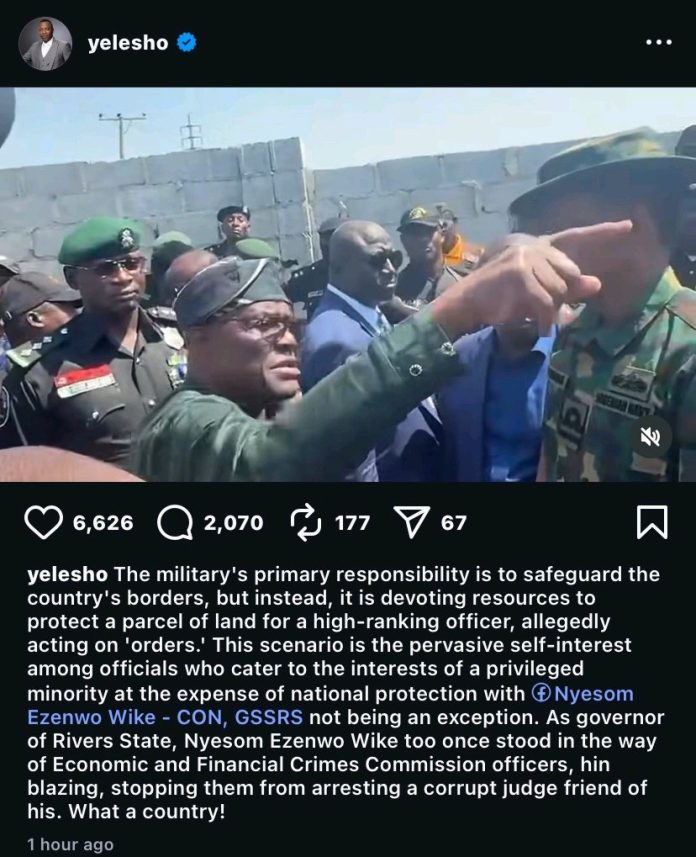 BREAKING: Sowore Reacts to Viral Wike–Soldiers Face-Off, Says Military Has Abandoned Its Duty