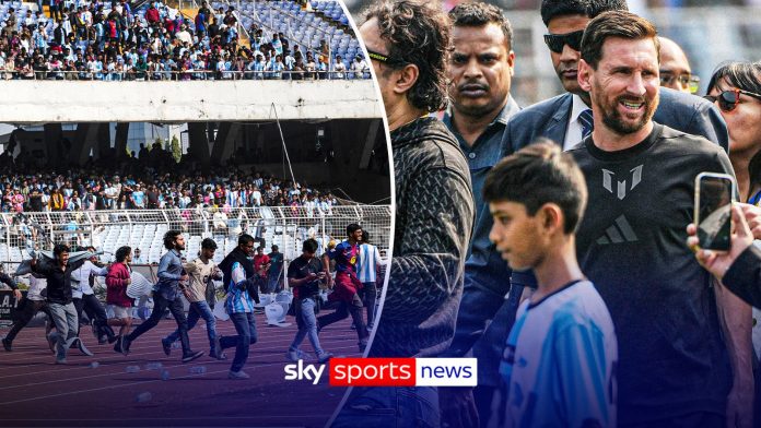 Lionel Messi: Event in India goes wrong as fans invade pitch and destroy stadium