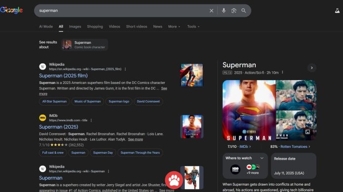 Google’s Superman Easter Egg Will Make You Want To Rewatch The Movie On HBO Max