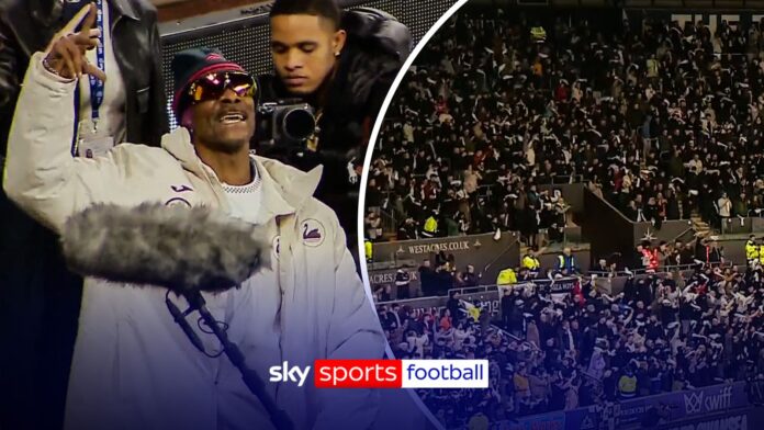 Snoop Dogg has arrived! Swansea crowd erupts to greet their co-owner!