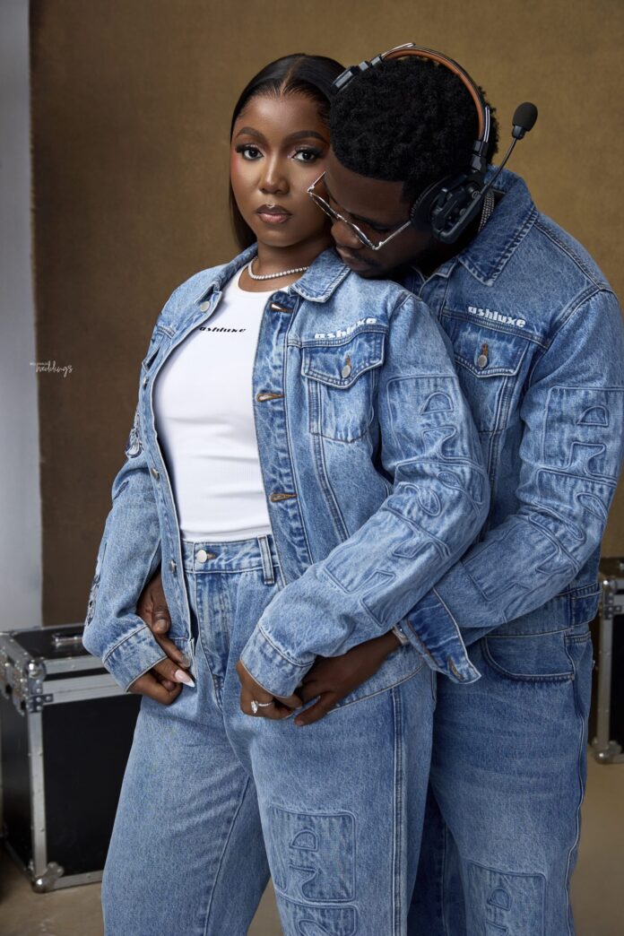 Matching Denim and Electric Chemistry! See Exclusives From Simi & Femi’s Movie Production Themed Pre-Wedding Shoot