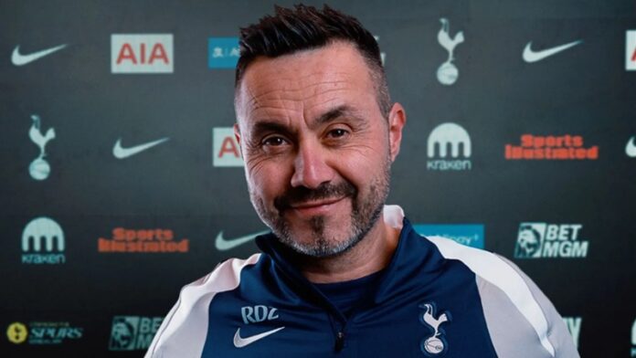 New Tottenham Hotspur boss Roberto De Zerbi wants to stay for a long time at “this big club” (Video)