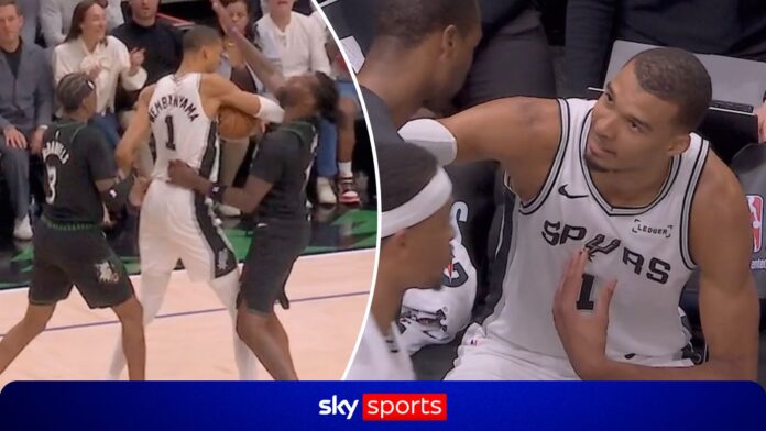 Victor Wembanyama in disbelief at elbow ejection as Spurs lose: ‘What does that mean?’ | Basketball News | Sky Sports
